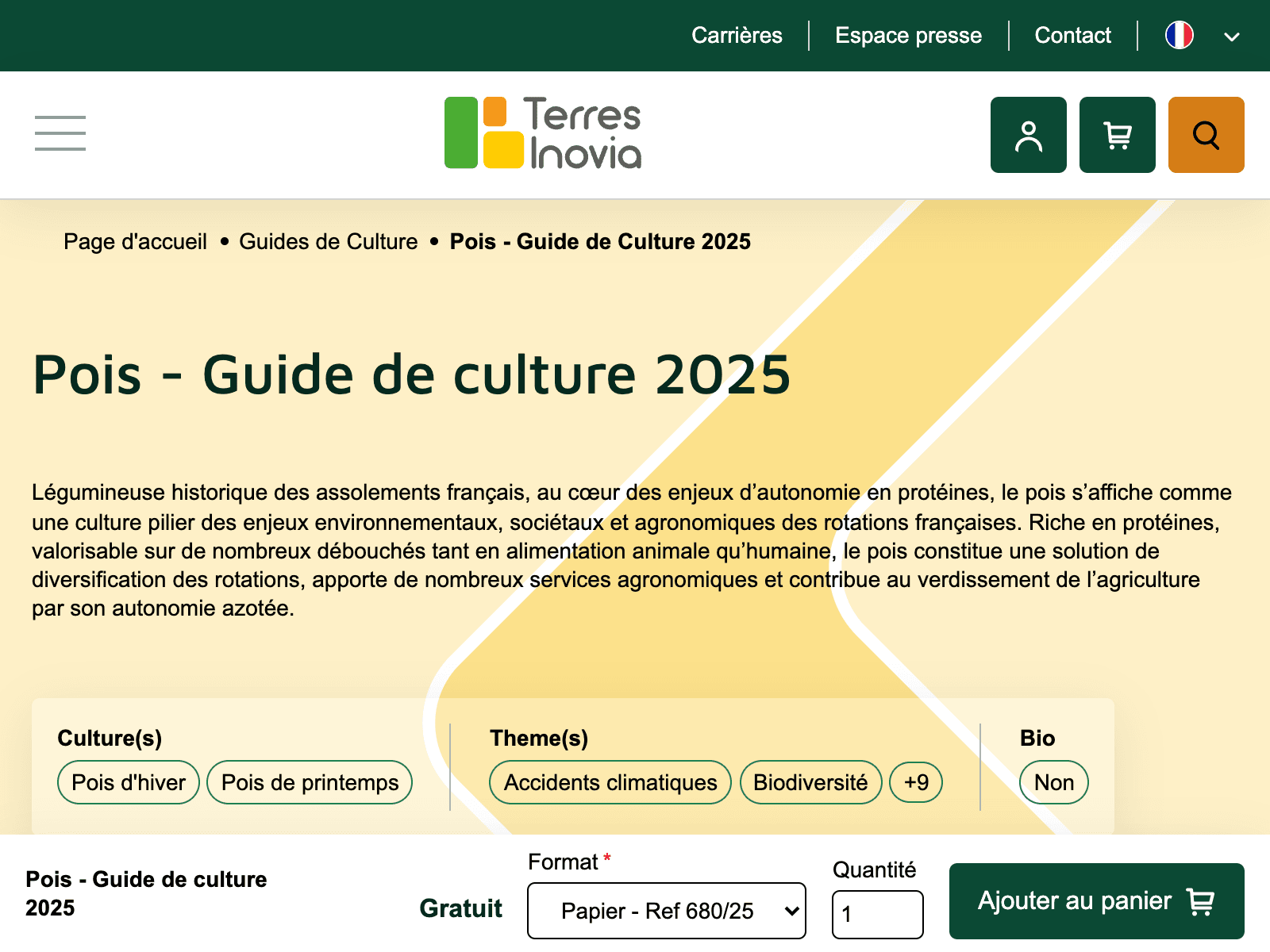 Terres Inovia – Guide de culture pois